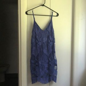 Elegant Blue Laced Dress